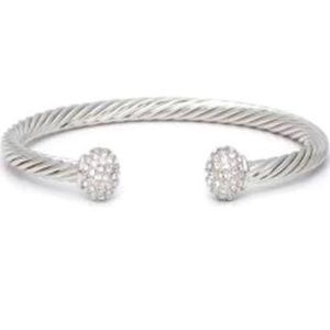 Rhodium plated cuff bracelet